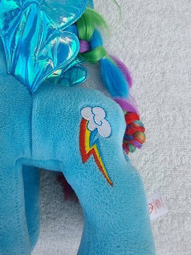 Paquete de peluche Ty Sparkle My Little Pony amarillo fluttershy y azul arco iris tablero - Imagen 11 de 15