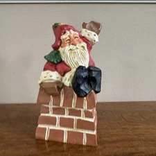 David Frykman Christmas 1995 Santa Waving Sitting On Chimney DF1022 7" Signed