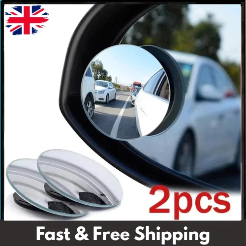 2x Blind Spot Mirror Rear Side View Towing Car Van Motorcycle Adjust Wide Angle.