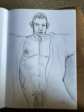 S2611 Muscle hunk figure drawing illustration Billy thrash beefcake gay int