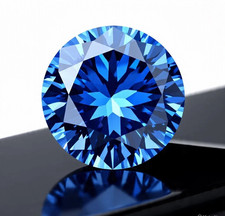 Certified 2 Carat Round Cut Blue Diamond D Color, VVS1 Loose Gemstone