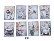 Elegant Blue Journal Cards  Supplies Scrapbooks Junk Journal 861
