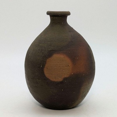 Living National Treasure Kei Fujiwara Bizen Ware Tokkuri Sake Flasche Box Japan