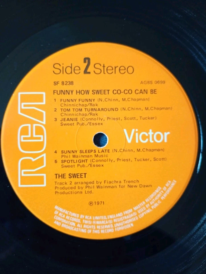 THE SWEET LP / FUNNY HOW SWEET CO -CO CAN BE ( VG / VG 1971 ) - Image 4 of 4