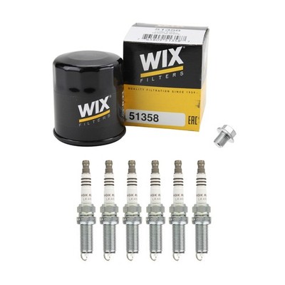 Wix Engine Oil Filter & NGK 6 Ruthenium HX Spark Plugs kit for Infiniti G37 M37