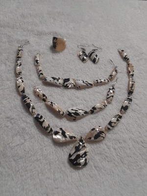 Five Piece Set Of Handmade Necklace, Bracelet ,ring,earrings