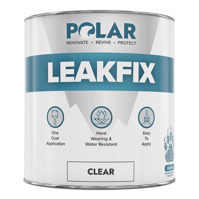Polar Clear Leak Fix Paint - 17 Oz - One Coat Waterproof Sealant with Reinforced