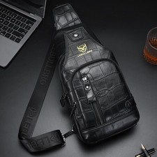 LEBULLBRO Genuine Leather Chest bag Sling Backpack Crossbody Bag Shoulder Bag NN