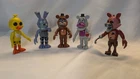 Five Nights at Freddy's Lot of 5 Figures 4" Freddy Fazbear, Foxy, Chica, Bonnie
