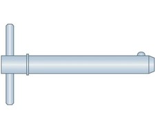 Detent Pin 5/8 x 3-1/2 Shoulder Stop T-Handle Carbon Steel Zinc Clear (2 Pieces)