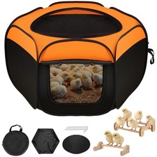 Brooder Box for Chicks, Pop-Up Chicken Brooder Playpen with Dual Doors