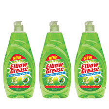 3X Elbow Grease Washing Up Liquid, Apple Fresh 600ml Power Degreaser 4.44 per litre