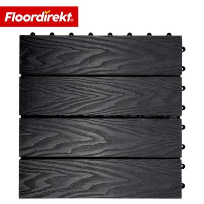 Floordirekt WPC Terrassenfliesen 3D Klickfliesen Noble 30x30 cm Balkon Terrasse