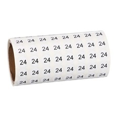 0.4" Small Round Number Stickers Roll, 1000 Pcs Circle Labels, Black Number 24