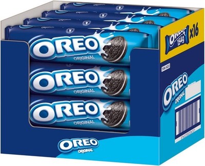 Oreo Original Kakaokekse, Gefüllt mit Vanillegeschmack, 154 g, 16 Stück