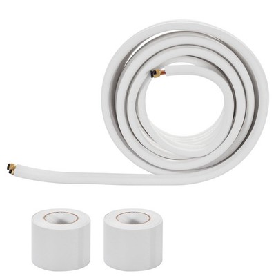 Uimoso 100ft Mini Split Line Set 1/4 3/8 OD AC Copper with White PE Insulation