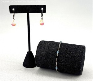 925 Sterling Silver Borealis Jewelry w/ Bracelet, Earrings 4.4g
