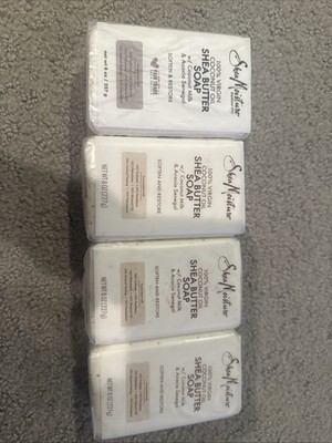 4 Shea Moisture Bar Soap Shea Butter 100% Virgin Coconut Oil Coconut/ Acacia New