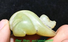 1.5''Chinese Dynasty Old Jade Carving Fengshui Dog Animal Amulet Pendant