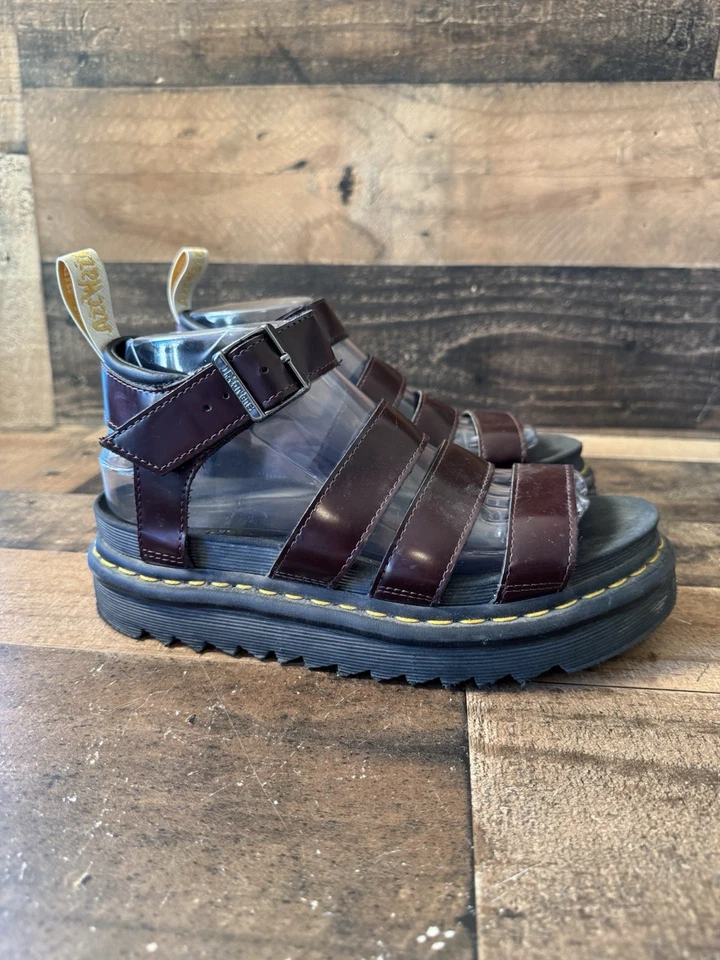 Dr Martens Blaire Vegan Burgundy Strap Doc's Platform Lightweight Sandals US 7 - Image 2 of 4
