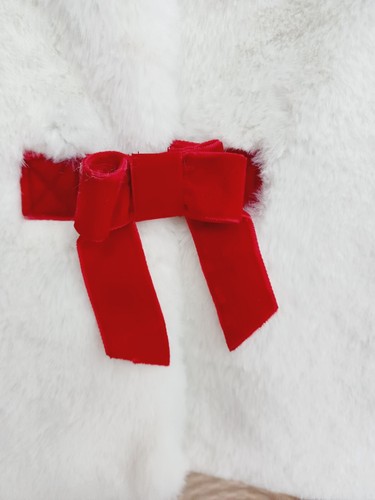 Tommy Bahama Girls Faux Fur Red Velvet Bow Vest Black Velour Shirt Sweater Sz 6 - Picture 16 of 18