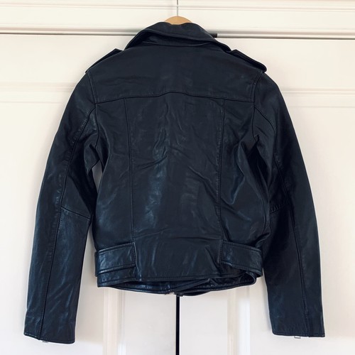 All Saints Balfern Lederjacke schwarz Motorrad Biker asymmetrischer Reißverschluss NEU Größe 4 - Bild 3 von 7