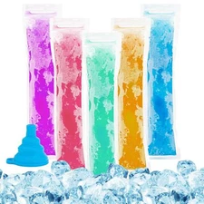 100 Pcs Disposable Plastic Ice Lolly Bags Ice Cream Mold Bags for Ice Candy