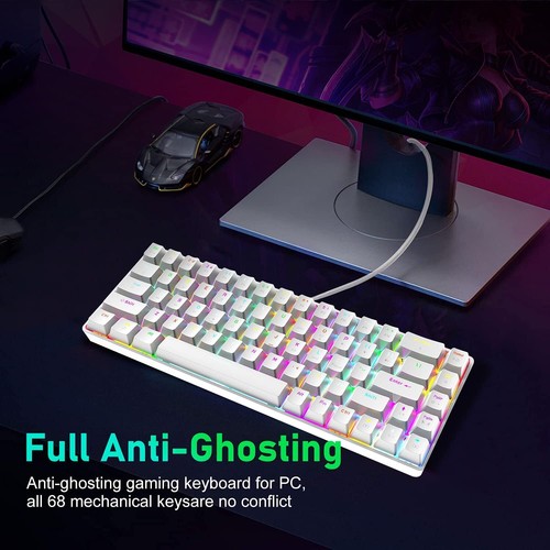 60% Wired Mechanical Gaming Keyboard Portable RGB Backlit For PC Gaming Laptop - Picture 14 of 27