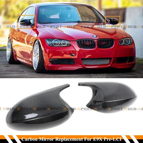FOR 05-07 BMW E90 / 06-09 E92 E93 PRE-LCI M STYL CARBON REPLACEMENT MIRROR CAPS