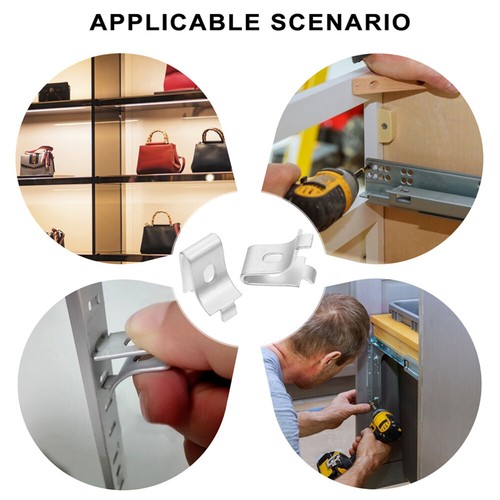 20PCS Support Clips Cabinet Shelf Support Clip Heavy Duty Shelf Brackets New - Picture 8 of 10