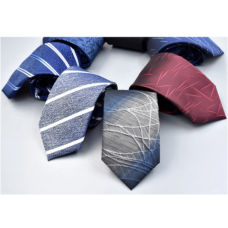 Men’s Striped Zipper Pre-tied 7cm Neckties Wedding High Grade Business Neck Tie - image 3 of 4