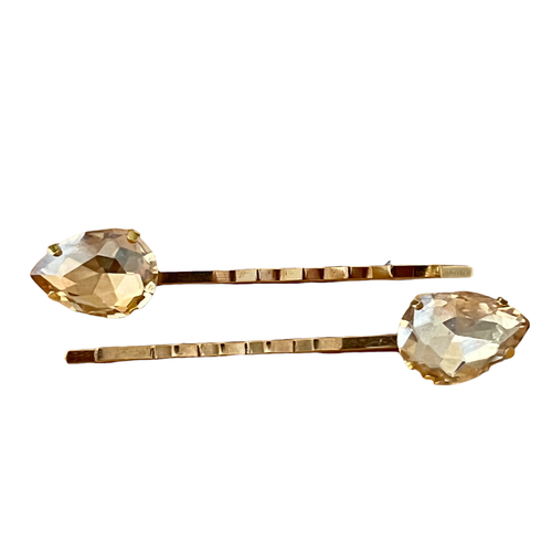 Gold Rhinestone Hair Pins, Hair Pin Womens, Decorative Bobby Pins, Wedding Hair - Picture 5 of 8