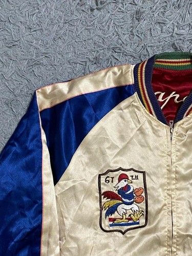 Okinawa Sukajan Souvenir Reversible Embroidery Jacket M Military Bruno Mars - Picture 9 of 15
