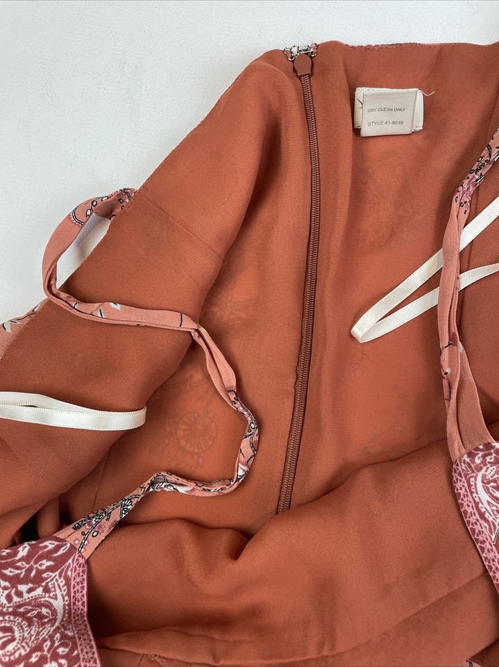 J Jill Light Summer Spaghetti Strap Lined MIDI Dress Paisley Floral ...