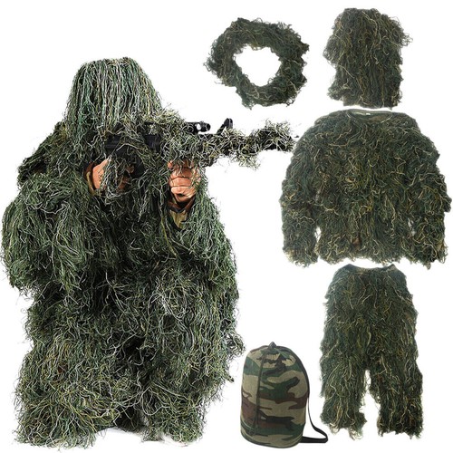 3D Ghillie Suit Dschungel woodland Tarnanzug Camo Camouflage Kleidung Jagd Suit - Bild 2 von 24