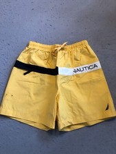 Nautica Boardshorts Men's Medium Bright Yellow Nylon Swim Trunks