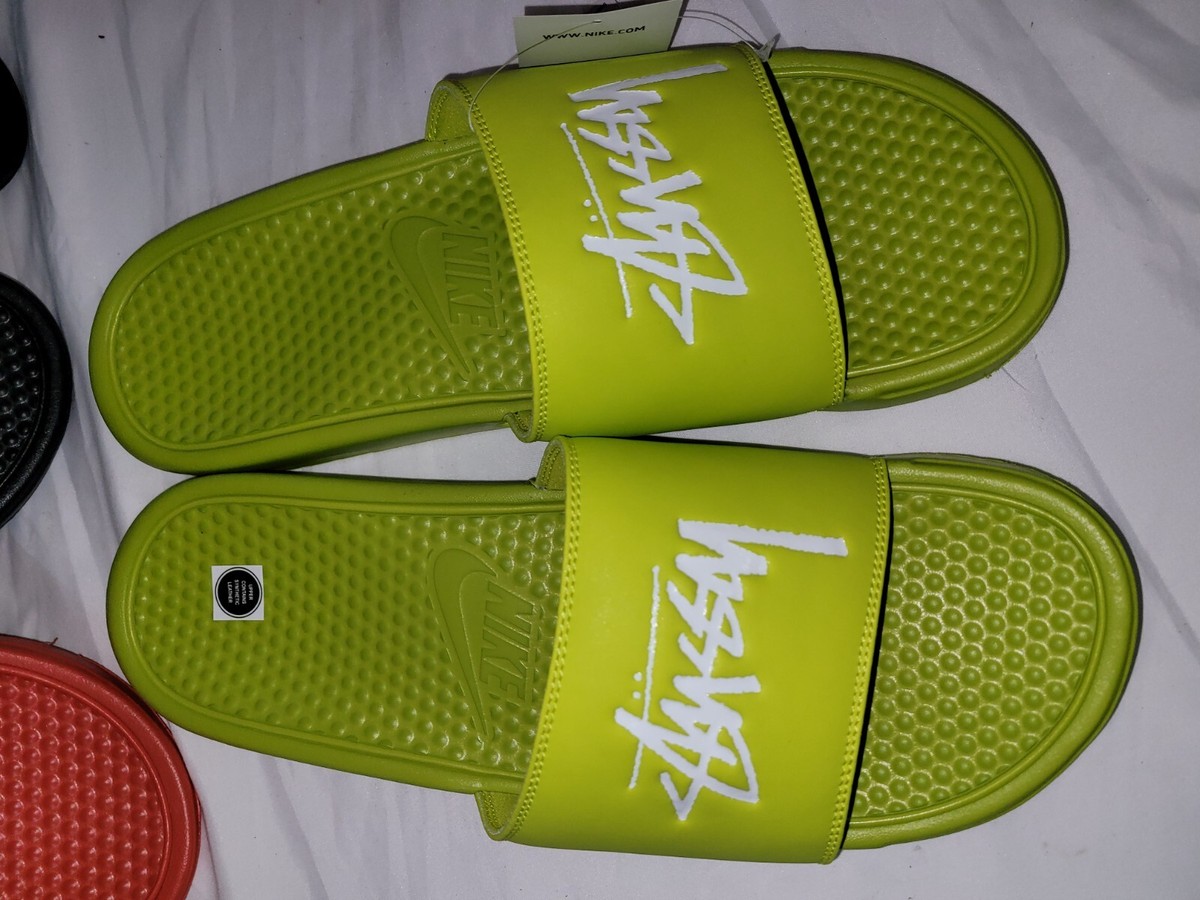 Nike X Stussy Benassi Slides Bright off Noir Size 11 for Nike X Stussy Benassi Slides Bright off Noir Size 11 for