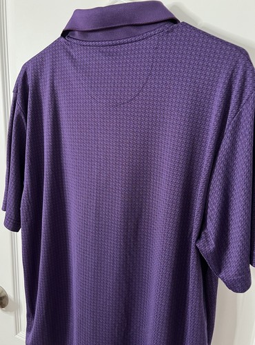PGA Tour Golf Shirt Polo Button Up Men’s LARGE Short Sleeve Purple Top - Picture 14 of 20
