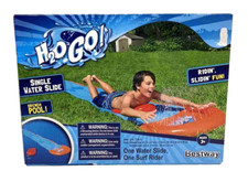 H2O Go Single Water Slide 18ft w/22" Inflatable Surf Rider  Bestway Ages 3 