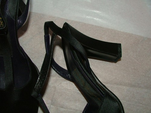 NEW WOB DONNA KARAN New York SIZE 6.5 B SATIN BLACK SOLID #350 - Picture 5 of 8