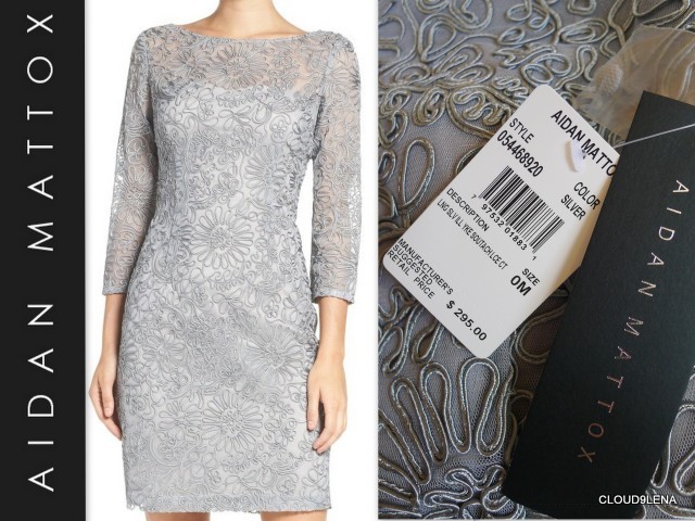 gray lace sheath dress