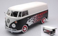 Motormax 1/24 Van Vw Type 2 T1 Delivery Van Weiss/Schwarz Statisches Modell
