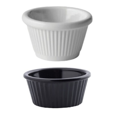 RFM-2K - Melamine Ramekin, Fluted - Black, 2 oz – Winco
