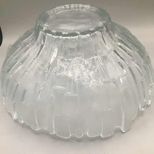 STUNNING 1970s Ravenhead UK Flair Ice Bark Brutalist Glass Fruit Bowl - Picture 4 of 5