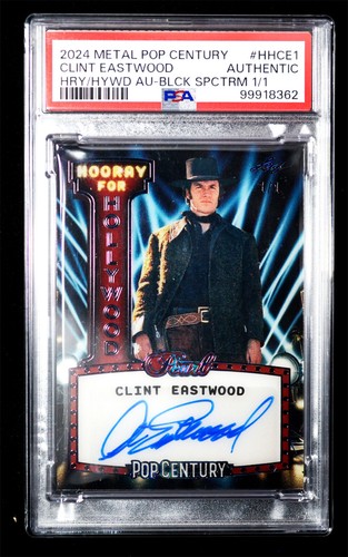 PSA Certified 2024 Leaf Pop Century Clint Eastwood 1/1 Auto Hooray Hollywood Bla