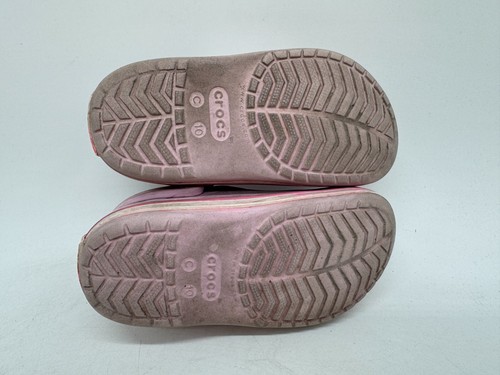 Crocs Crocband Clogs Kids Ballerina Pink Rubber Slip-on Straps Round Toe - C10 - Picture 4 of 4