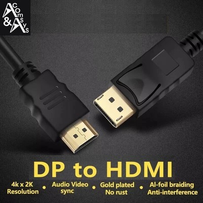 Displayport 1.2 DP auf HDMI Kabel Konverter 4Kx2K HD 1080P Vergoldet 1.8m 3m 5m