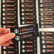 50+50Packets Starbucks Premium Instant Coffee Dark Medium Roast Fine Powder 1.1g