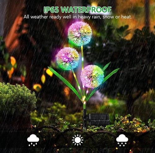 2PCS 120LED Garden Path Lights Solar Power Firework Lamp Starburst Stake Outdoor - Picture 40 of 46
