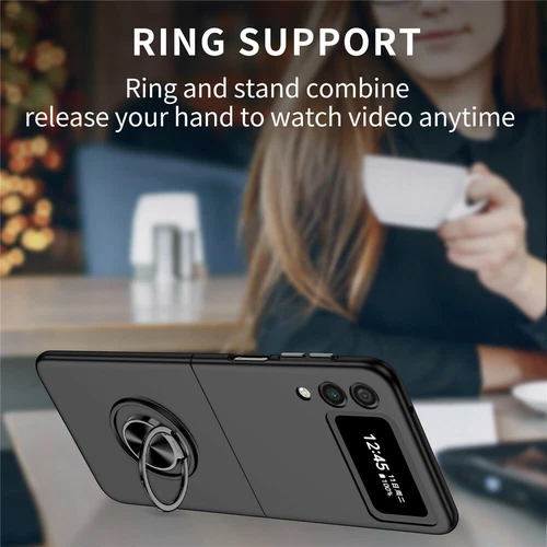 For-Samsung Galaxy Z Flip 4 3 5G Slim Matte Hard Case with Ring+Screen Protector - Picture 53 of 94